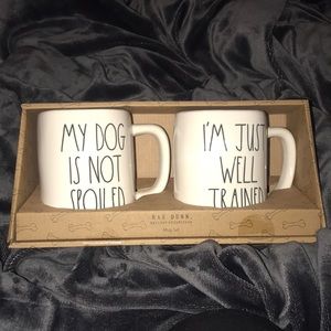 RAE Dunn Mug Set!! 🐶 Dog not Spoiled,Well Trained